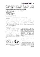 Preparation of some derivatives of (+)-Usnic acid with aromatic amines under microwave irradiation condition - Nguyen Trung Giang