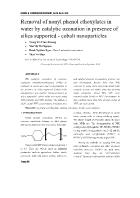 Removal of nonyl phenol ethoxylates in water by catalytic ozonation in presence of silica supported - Cobalt nanoparticles - Truong Trong Tri Tran