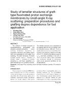 Study of lamellar structures of grafttype fluorinated proton exchange membranes by small-Angle X-ray scattering: preparation procedures and grafting degree dependence for fuel application - Tran Duy Tap