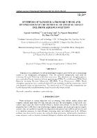 Synthesis of nanosilica from rice husk and optimization of the removal of crystal violet dye from aqueous solution - Nguyen Van Hung