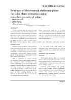 Synthesis of the reversed stationary phase for solid phase extraction using trimethoxyoctadecyl silane - Nguyen Tien Giang