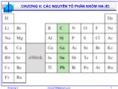 Bài giảng Hóa vô cơ A - Chương V: Các nguyên tố phân nhóm IVA(E) - Nguyễn Văn Hòa