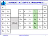 Bài giảng Hóa vô cơ A - Chương VII: Các nguyên tố phân nhóm VIA(X) - Nguyễn Văn Hòa