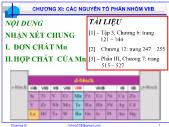 Bài giảng Hóa vô cơ A - Chương XI: Các nguyên tố phân nhóm VIIB - Nguyễn Văn Hòa