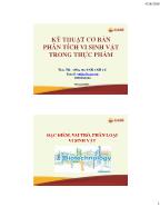 Bài giảng Kỹ thuật cơ bản phân tích vi sinh vật trong thực phẩm - Trương Huỳnh Anh Vũ