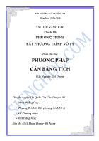 Chuyên đề Phương trình bất phương trình vô tỷ - Nguyễn Đại Dương