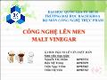 Công nghệ lên men Malt Vinegar - Lê Văn Việt Mẫn