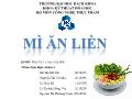 Công nghệ thực phẩm - Mì ăn liền- lê Văn Việt Mẫn