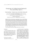 Đa dạng thực vật ở xã Đồng Văn thuộc Khu Bảo tồn thiên nhiên Pù Hoạt, Nghệ An - Nguyễn Danh Hùng