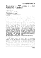 Developing a PCR assay to detect Aspergillus parasiticus