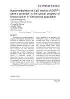 Hypermethylation at CpG islands of GSTP1 gene’s promoter is the typical property of breast cancer in Vietnamese population