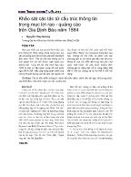 Khảo sát các tác tử cấu trúc thông tin trong mục lời rao - Quảng cáo trên Gia Định Báo năm 1884 - Nguyễn Thùy Nương