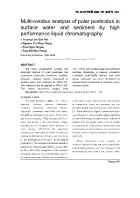 Multi-Residue analysis of polar pesticides in surface water and sediment by high performance liquid chromatography