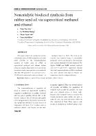 Noncatalytic biodiesel synthesis from rubber seed oil via supercritical methanol and ethanol