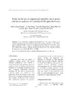 Study on the use of commercial vegetable oils as green solvents in synthesis of 2-Methyl-4(1H)-quinolin-4-ones
