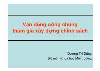 Vận động công chúng tham gia xây dựng chính sách - Dương Trí Dũng