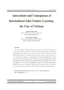 Antecedents and consequence of international joint venture learning: The case of Vietnam - Phan Thi Thuc Anh