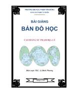 Bài giảng Bản đồ học Cao đẳng Sư Phạm Địa lý - Lê Đình Phương