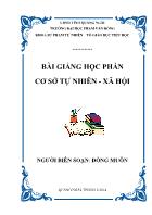 Bài giảng Cơ sở tự nhiên-xã hội - Đồng Muôn