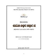 Bài giảng Giáo dục học II - Ngô Thị Kim Ngọc