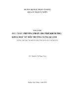 Bài giảng Phương pháp cho trẻ khám phá khoa học về môi trường xung quanh dành cho hệ Cao đẳng nghành giáo dục mầm non - Nguyễn Thị Ngọc Diệp