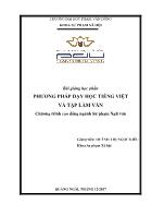Bài giảng Phương pháp dạy học Tiếng Việt và Tập làm văn - Huỳnh Thị Ngọc Kiều