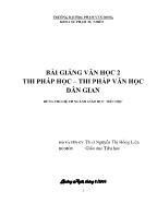 Bài giảng Thi pháp học – thi pháp văn học dân gian dùng cho hệ CĐ ngành giáo dục tiểu học - Nguyễn Thị Hồng Liên