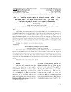 Các yếu tố ảnh hưởng đến sự hài lòng về chất lượng dịch vụ đào tạo: Một nghiên cứu từ cựu sinh viên trường Đại học Nông lâm TP.Hồ Chí Minh - Võ Văn Việt