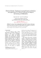 Didactic Reform: Organising Learning Projects on Distance and Applications in Taxicab Geometry for Students Specialising in Mathematics - Chu Cam Tho