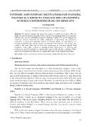 Extrinsic and intrinsic motivations for learning english as a foreign language (EFL) of students of public universities in Ho Chi Minh city - Le Hong Linh