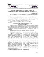 Học tập trải nghiệm: Một lí thuyết học tập đóng vai trò trung tâm trong đào tạo theo năng lực - Nguyễn Văn Hạnh