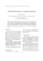 Is There the Word ‗Please‘ in Vietnamese Language? - Pham Thi Thuy