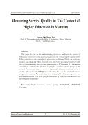 Measuring Service Quality in The Context of Higher Education in Vietnam - Nguyen Thi Hoang Yen