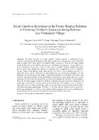 Social Capital as Investment in the Future: Kinship Relations in Financing Children's Education during Reforms in a Vietnamese Village - Nguyen Tuan Anh