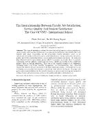 The Interrelationship Between Faculty Job Satisfaction, Service Quality And Student Satisfaction: The Case Of VNU - International School - Pham Thi Lien