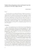 The Role of Regional Organizations in East Asian Regional Cooperation and Integration in the Field of Higher Education -  Anh Thuy Nguyen