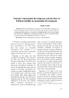 Vietnam’s Sustainable Development and the Role of Political Stability in Sustainable Development