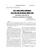 Các chức năng ngữ dụng của lời cảm ơn trong tiếng Việt - Nguyễn Thị Mến