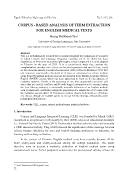 Corpus - Based analysis of term extraction for english medical texts - Hoàng Thị Khánh Tâm