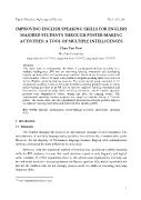 Improving english speaking skills for english majored students through poster-Making activities: A tool of multiple intelligences - Chau Van Don