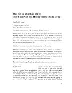 Bảo tồn và phát huy giá trị của di sản văn hóa Hoàng thành Thăng Long - Nguyễn Đức Trọng