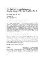 Các yếu tố ảnh hưởng đến tín ngưỡng dân gian của người Việt vùng đồng bằng Bắc Bộ - Bùi Văn Dũng