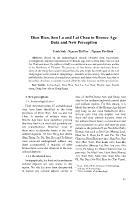 Dien Bien, Son La and Lai Chau in Bronze Age Data and New Perception - Trinh Sinh