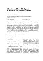 Education and Role of Religions in History of Education in Vietnam - Nguyen Quang Hung