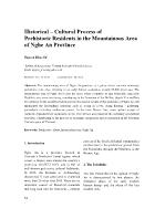 Historical – Cultural Process of Prehistoric Residents in the Mountainous Area of Nghe An Province - Nguyen Khac Su