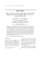 Keynes’ Theory on America’s Great Depression: An Essay Eighty Years since the “First New Deal” (1933-1934)” Agree with New Title