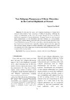 New Religious Phenomena of Ethnic Minorities in the Central Highlands at Present