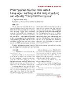 Phương pháp dạy học Task-Based Language Teaching và khả năng ứng dụng vào việc dạy “Tiếng Việt thương mại” - Nguyễn Thanh Thủy