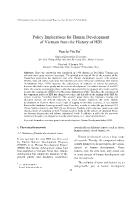 Policy Implications for Human Development of Vietnam from the History of HDI