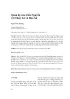 Quan hệ của triều Nguyễn với Thủy Xá và Hỏa Xá - Nguyễn Văn Thưởng